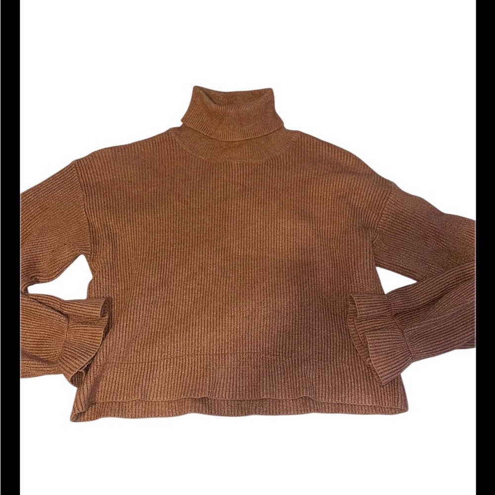 MINKPINK Brown Ribbed Turtleneck Sweater